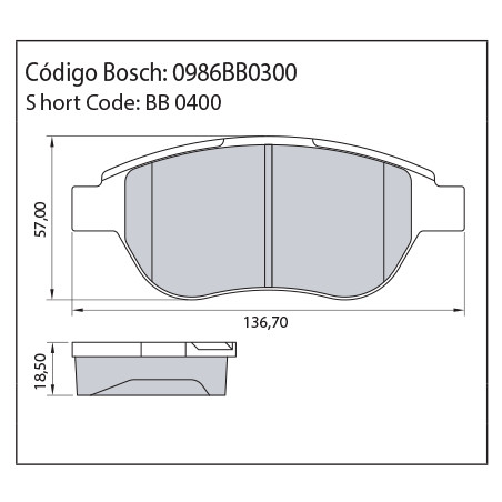 JUEGO DE PASTILLAS DE FRENO BOSCH 0 986 BB0 300