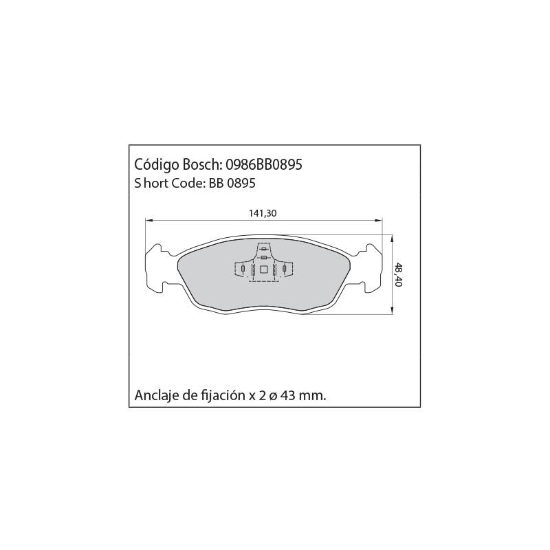 JUEGO DE PASTILLAS DE FRENO BOSCH 0 986 BB0 895