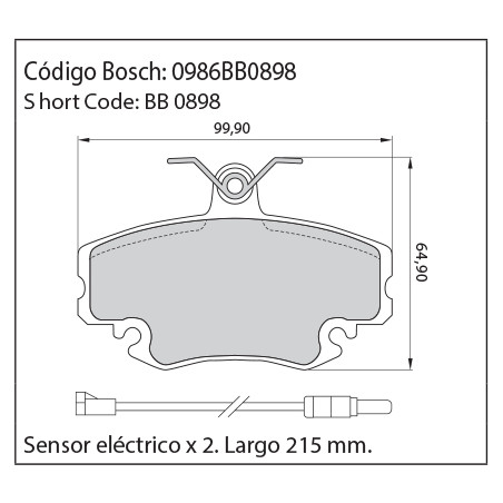 JUEGO DE PASTILLAS DE FRENO BOSCH 0 986 BB0 898