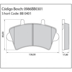 JUEGO DE PASTILLAS DE FRENO BOSCH 0 986 BB0 301