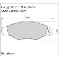 JUEGO DE PASTILLAS DE FRENO BOSCH 0 986 BB0 929