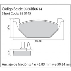 JUEGO DE PASTILLAS DE FRENO BOSCH 0 986 BB0 714